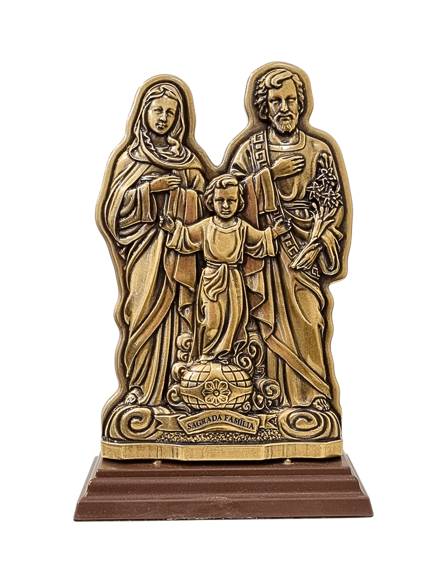 Adorno da Sagrada Família em Bronze 20 cm-TerraCotta Arte Sacra