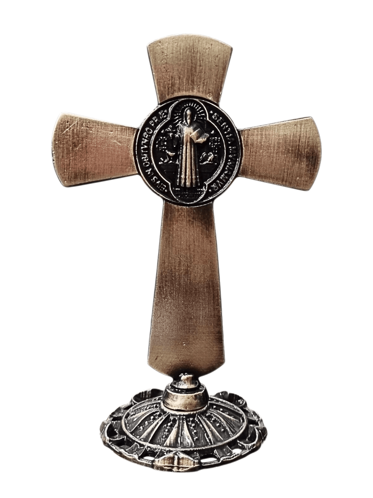 Adorno de Mesa Cruz de São Bento com Oração 11 cm-TerraCotta Arte Sacra