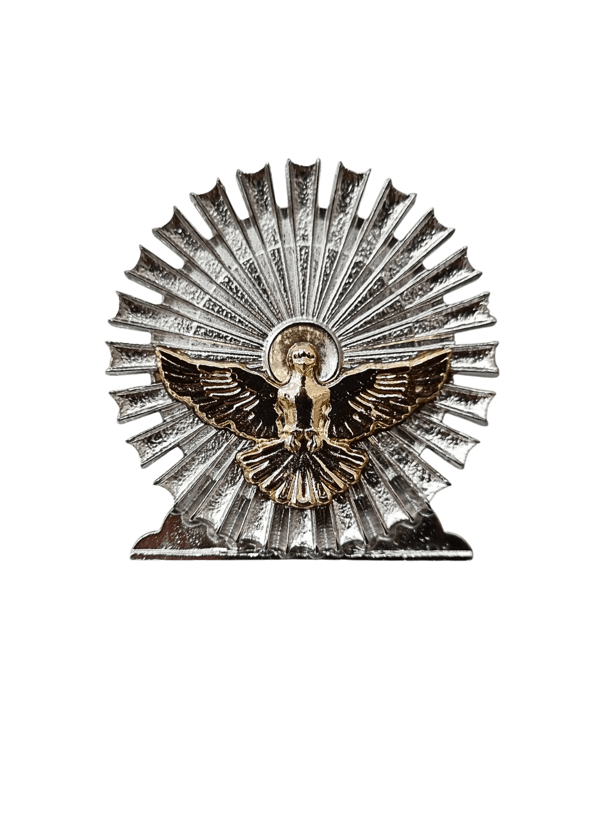 Adorno de Mesa Espírito Santo Metal Niquelado 7 cm-TerraCotta Arte Sacra