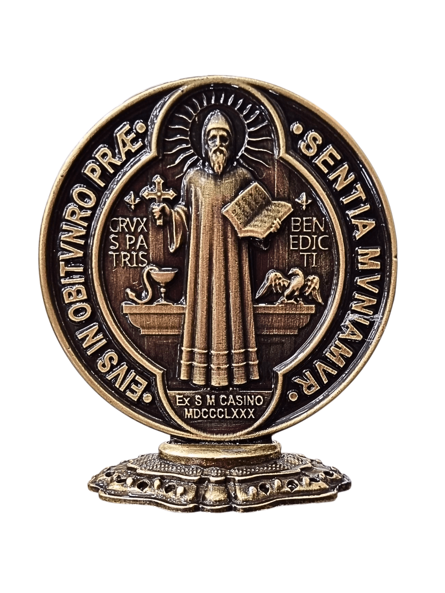 Adorno de Mesa Medalha de São Bento 9,5 cm-TerraCotta Arte Sacra