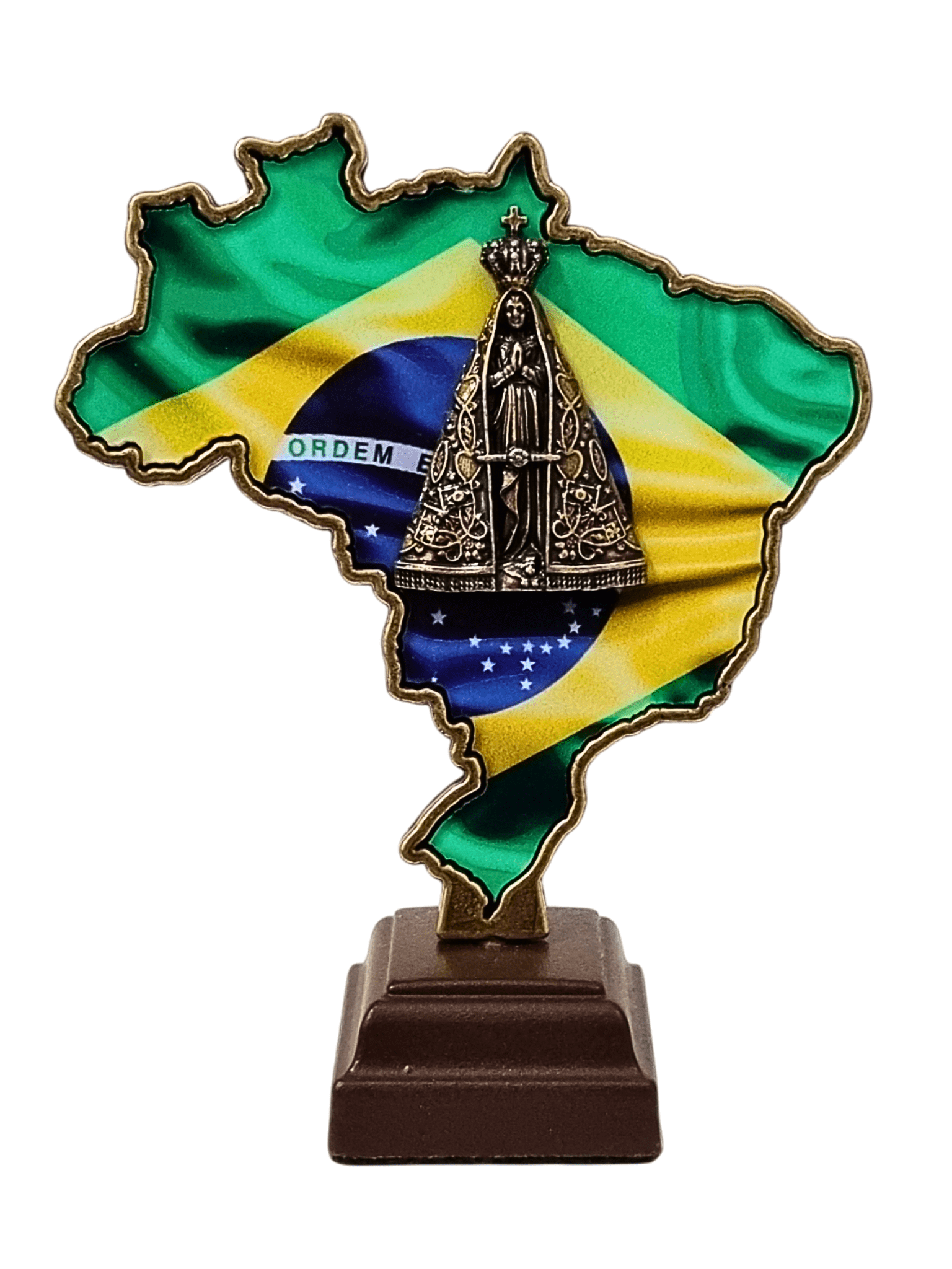 Adorno de Nossa Senhora Aparecida Padroeira do Brasil em Bronze 12 cm-TerraCotta Arte Sacra