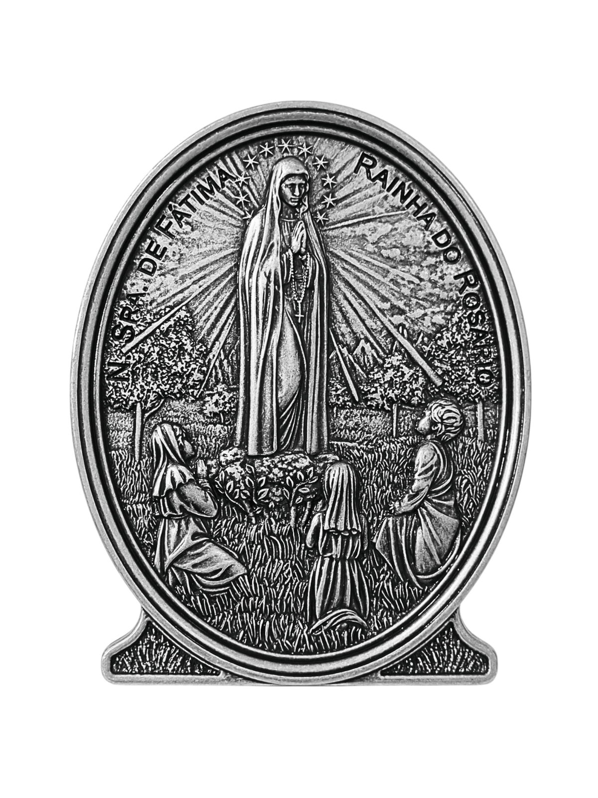 Adorno de Nossa Senhora de Fátima em Bronze 16,5 cm-TerraCotta Arte Sacra