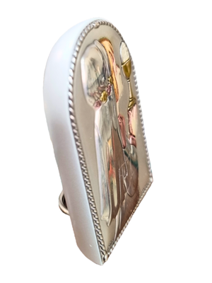 Adorno de Prata Italiano Eucaristia Menina 5,5 cm x 4 cm-TerraCotta Arte Sacra