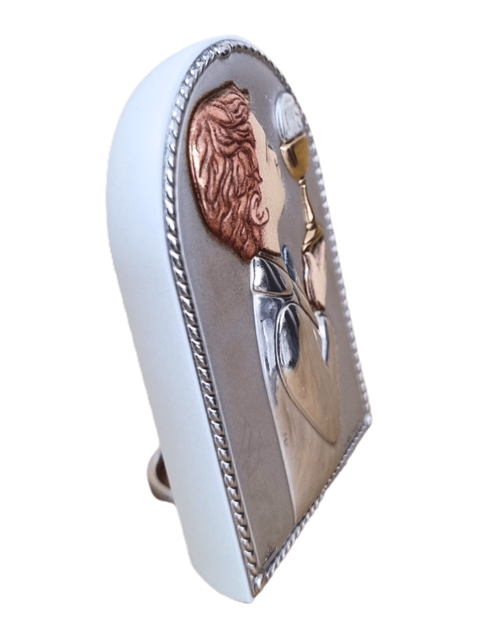 Adorno de Prata Italiano Eucaristia Menino 5,5 cm x 4 cm-TerraCotta Arte Sacra