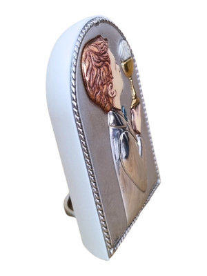 Adorno de Prata Italiano Eucaristia Menino 5,5 cm x 4 cm-TerraCotta Arte Sacra