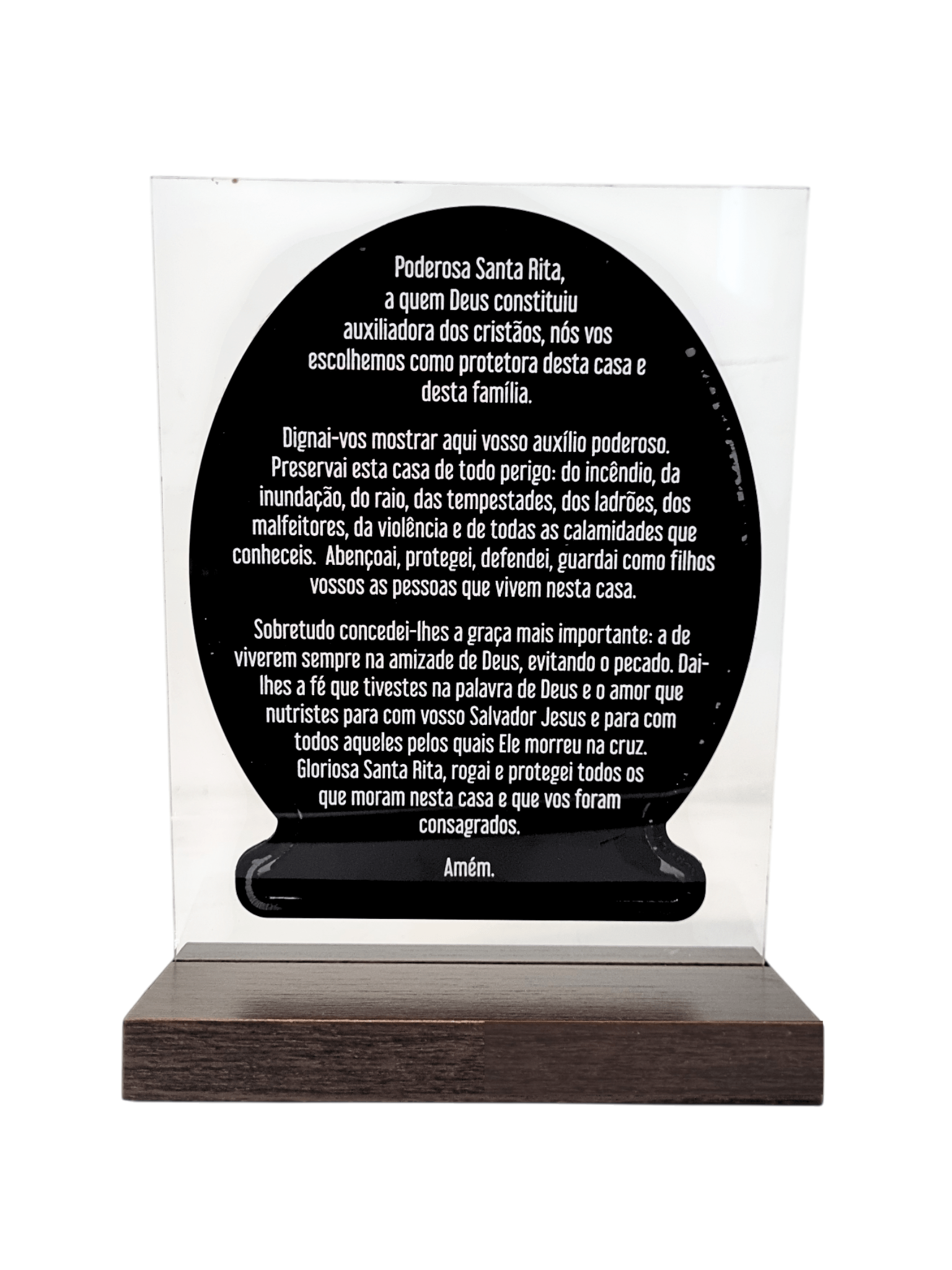 Adorno de Santa Rita em Bronze com Oração Dourado 21 cm-TerraCotta Arte Sacra