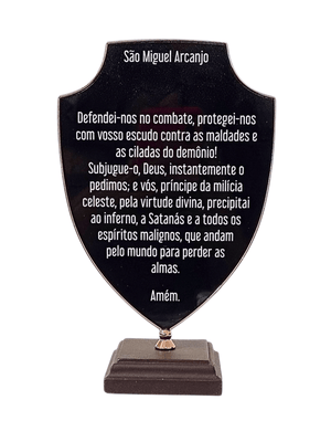 Adorno de São Miguel em Bronze com Oração 21 cm-TerraCotta Arte Sacra