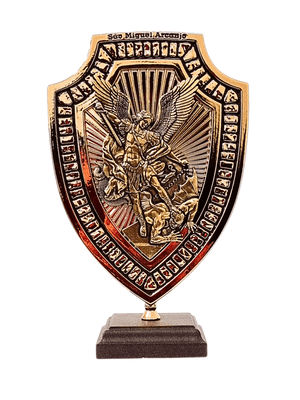 Adorno de São Miguel em Bronze com Oração 21 cm-TerraCotta Arte Sacra