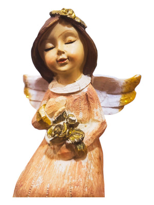 Anjo Sentado com Flores-TerraCotta Arte Sacra