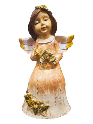 Anjo Sentado com Flores-TerraCotta Arte Sacra