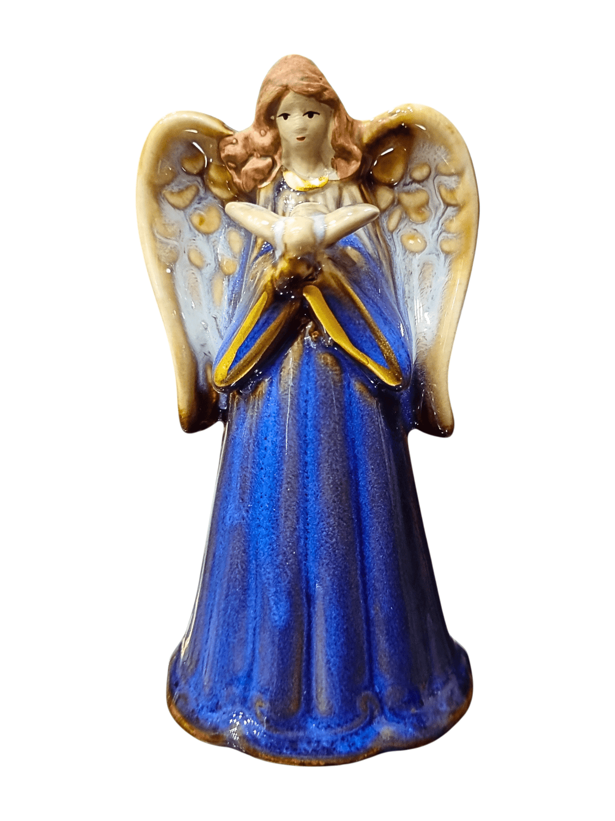 Anjo Sino em Porcelana Azul 12 cm-TerraCotta Arte Sacra