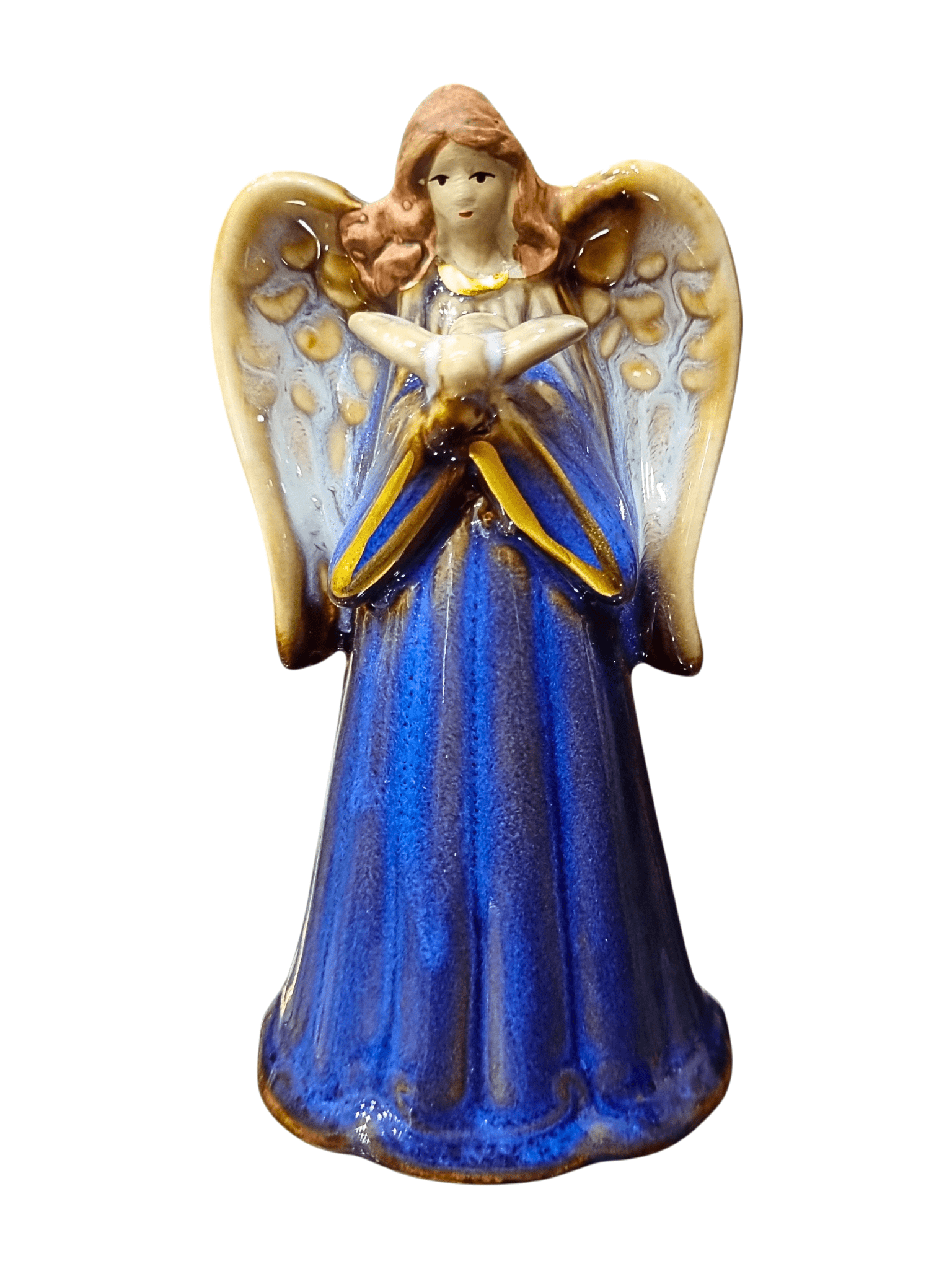 Anjo Sino em Porcelana Azul 12 cm-TerraCotta Arte Sacra