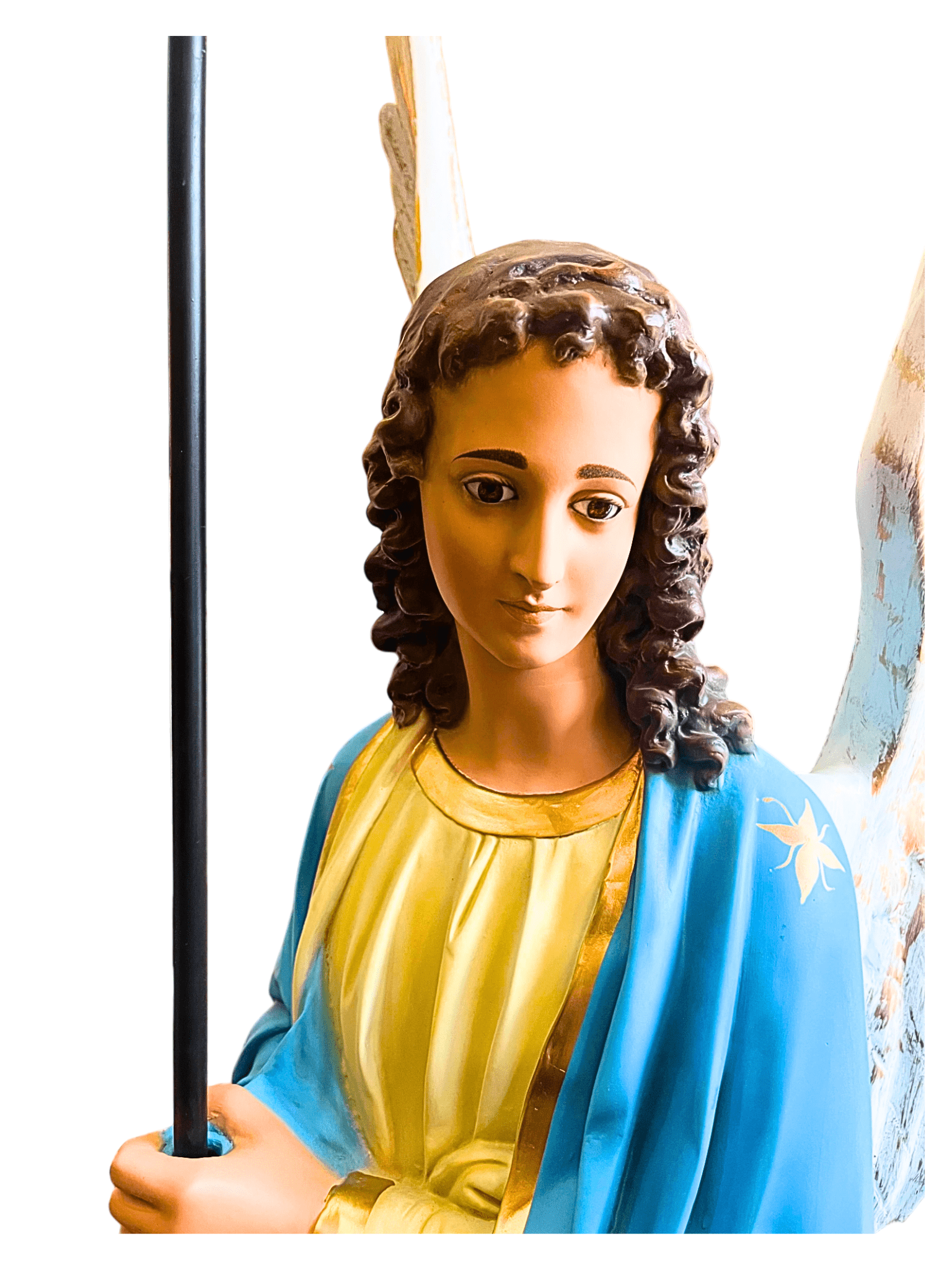 Anjo Tocheiro em Pó de Mármore com Olhos de Vidro 120 m-TerraCotta Arte Sacra