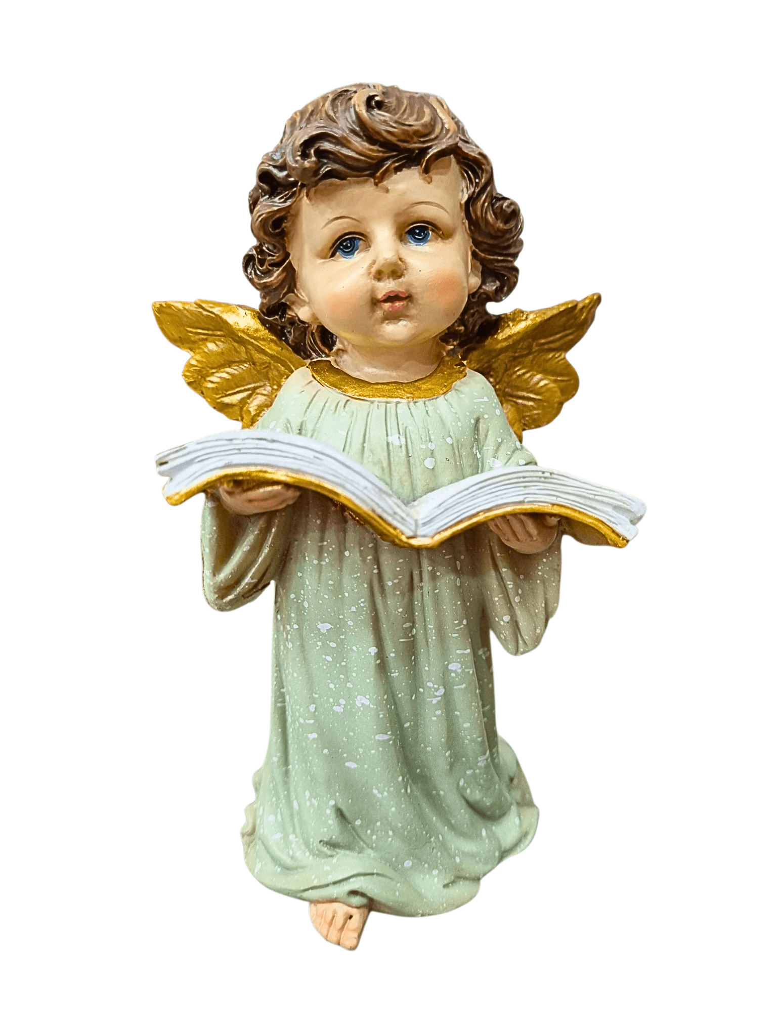 Anjo com Bíblia em Resina 18 cm-TerraCotta Arte Sacra