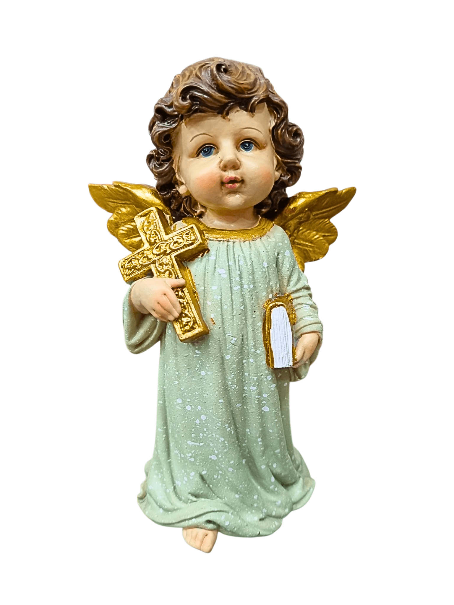 Anjo com Cruz em Resina 18 cm-TerraCotta Arte Sacra
