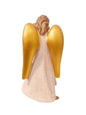 Anjo da Guarda em Madeira Colorido (Para meninas) 11,5 cm-TerraCotta Arte Sacra