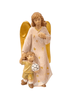 Anjo da Guarda em Madeira Colorido (Para meninos) 11,5 cm-TerraCotta Arte Sacra