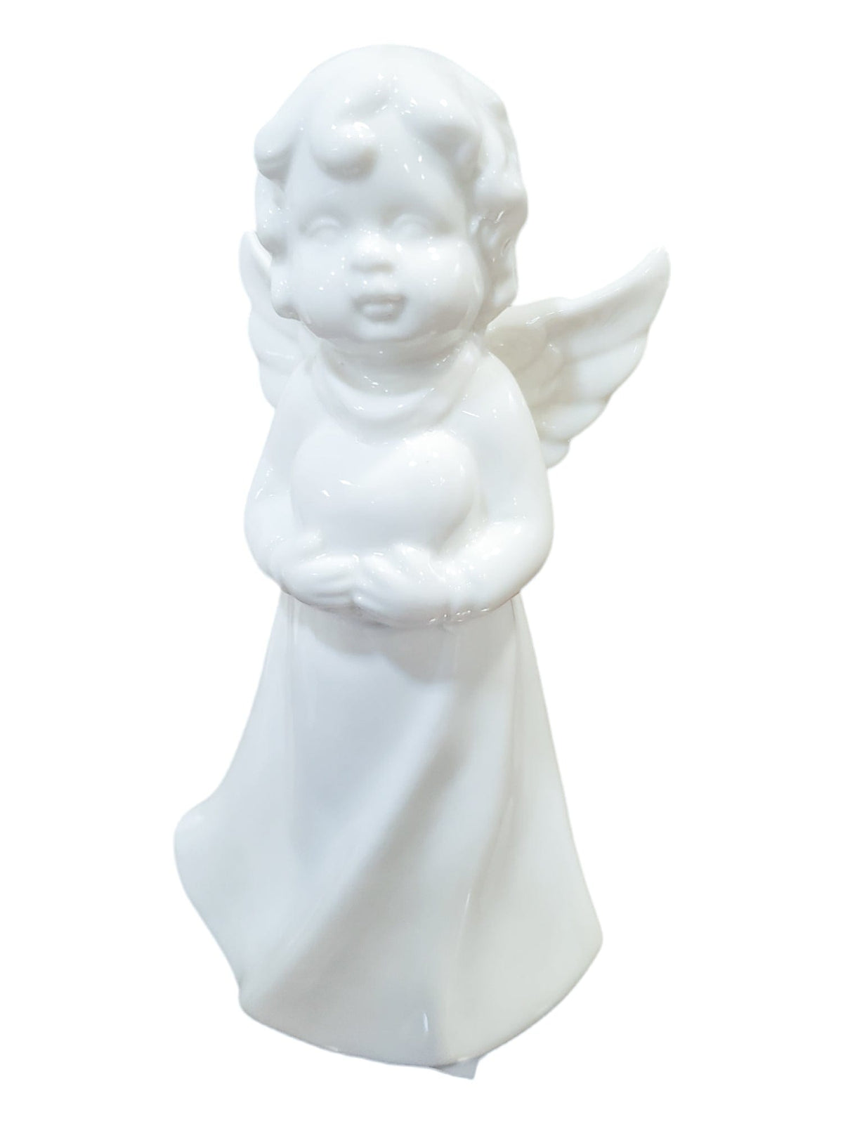 Anjo de Porcelana com Coração 18 cm-TerraCotta Arte Sacra