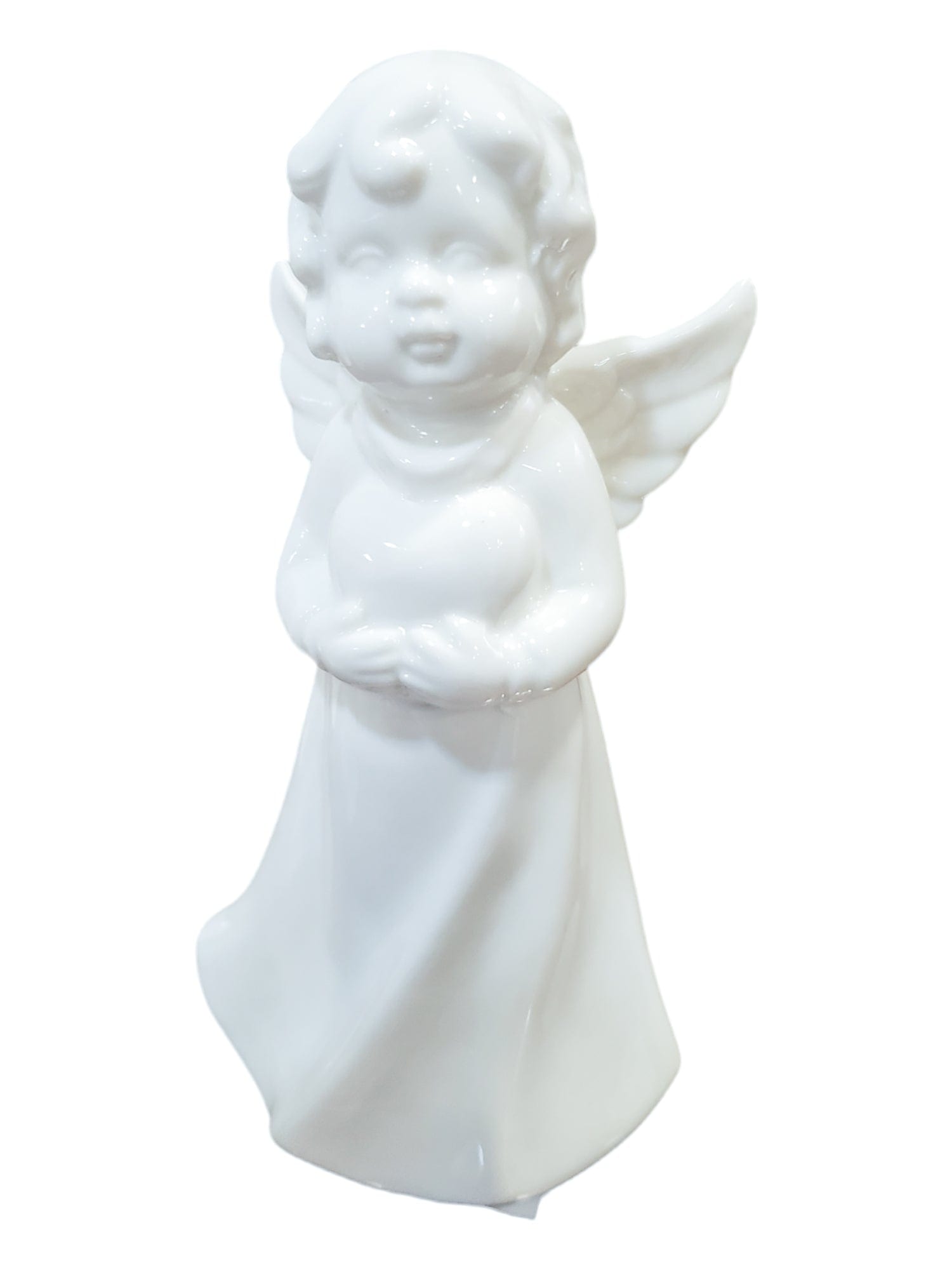 Anjo de Porcelana com Coração 18 cm-TerraCotta Arte Sacra