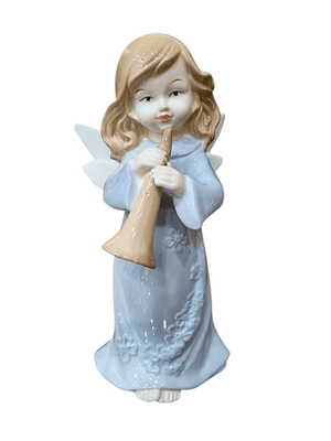Anjo de Porcelana com Corneta 17 cm-TerraCotta Arte Sacra
