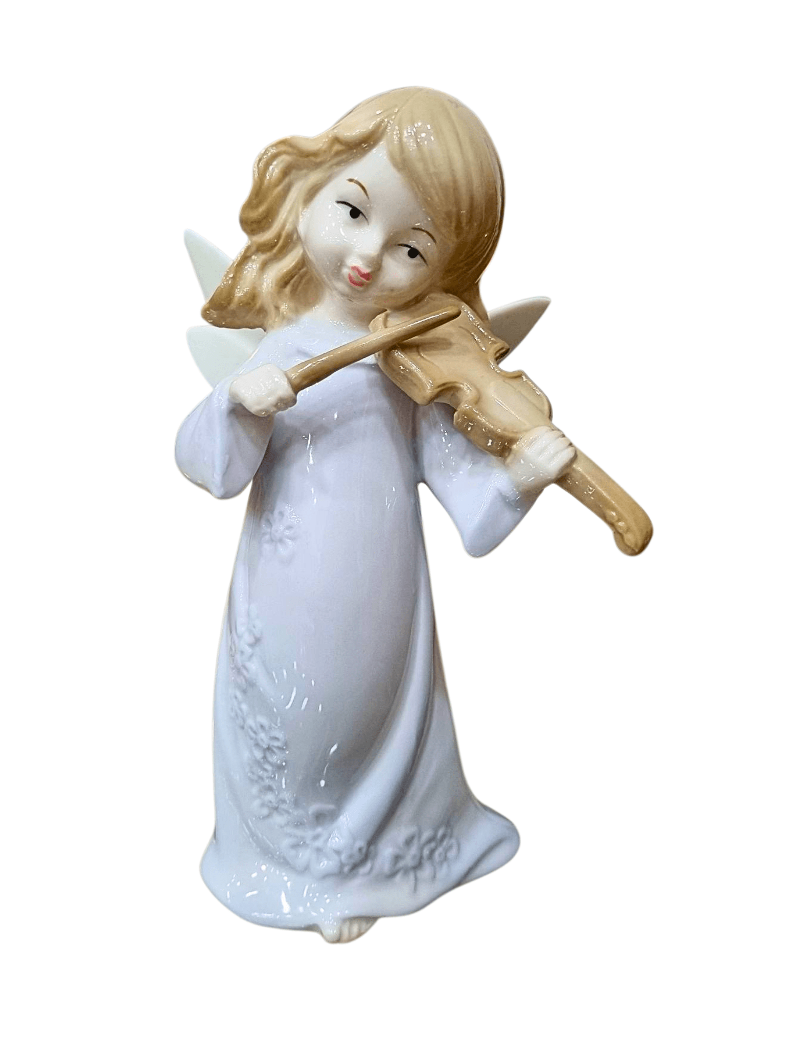 Anjo de Porcelana com Violino 17 cm-TerraCotta Arte Sacra