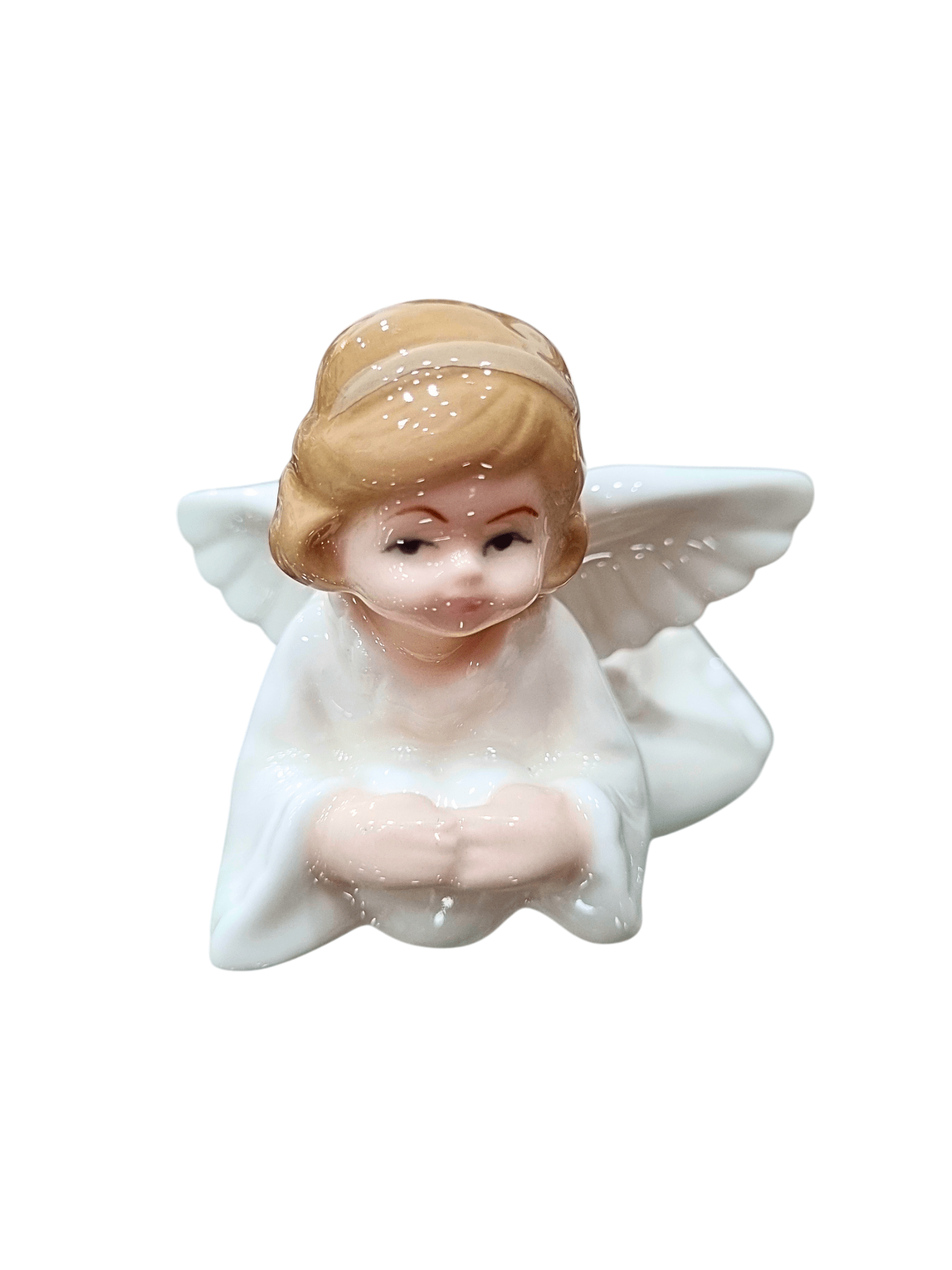 Anjo em Porcelana Deitado 6 cm-TerraCotta Arte Sacra