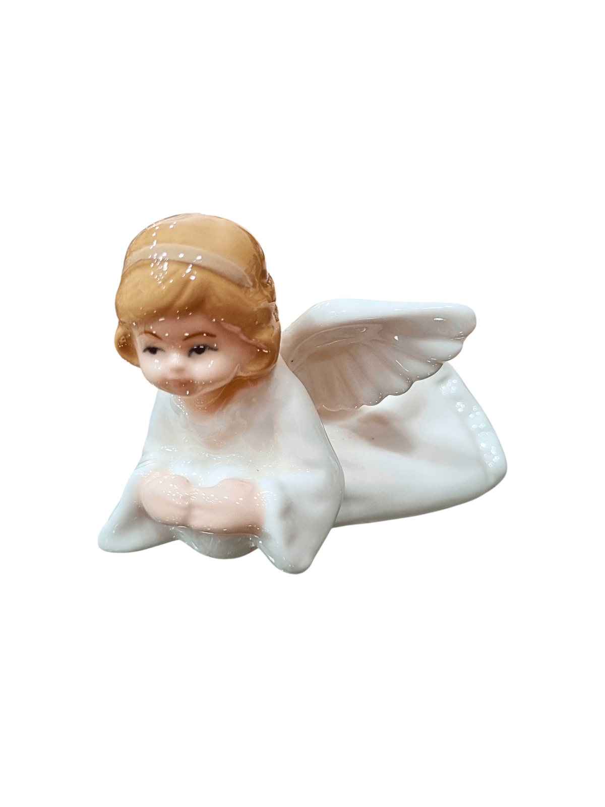 Anjo em Porcelana Deitado 6 cm-TerraCotta Arte Sacra
