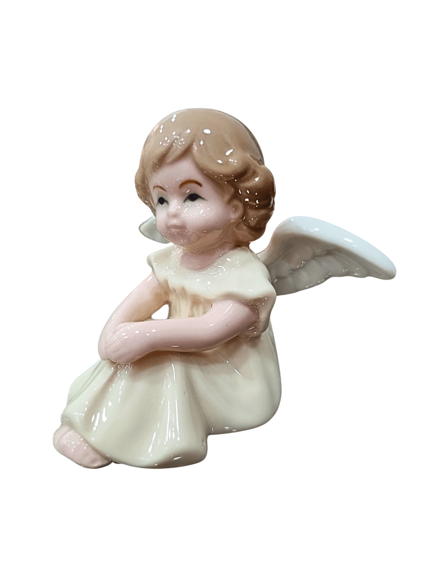 Anjo em Porcelana Sentado 6 cm-TerraCotta Arte Sacra