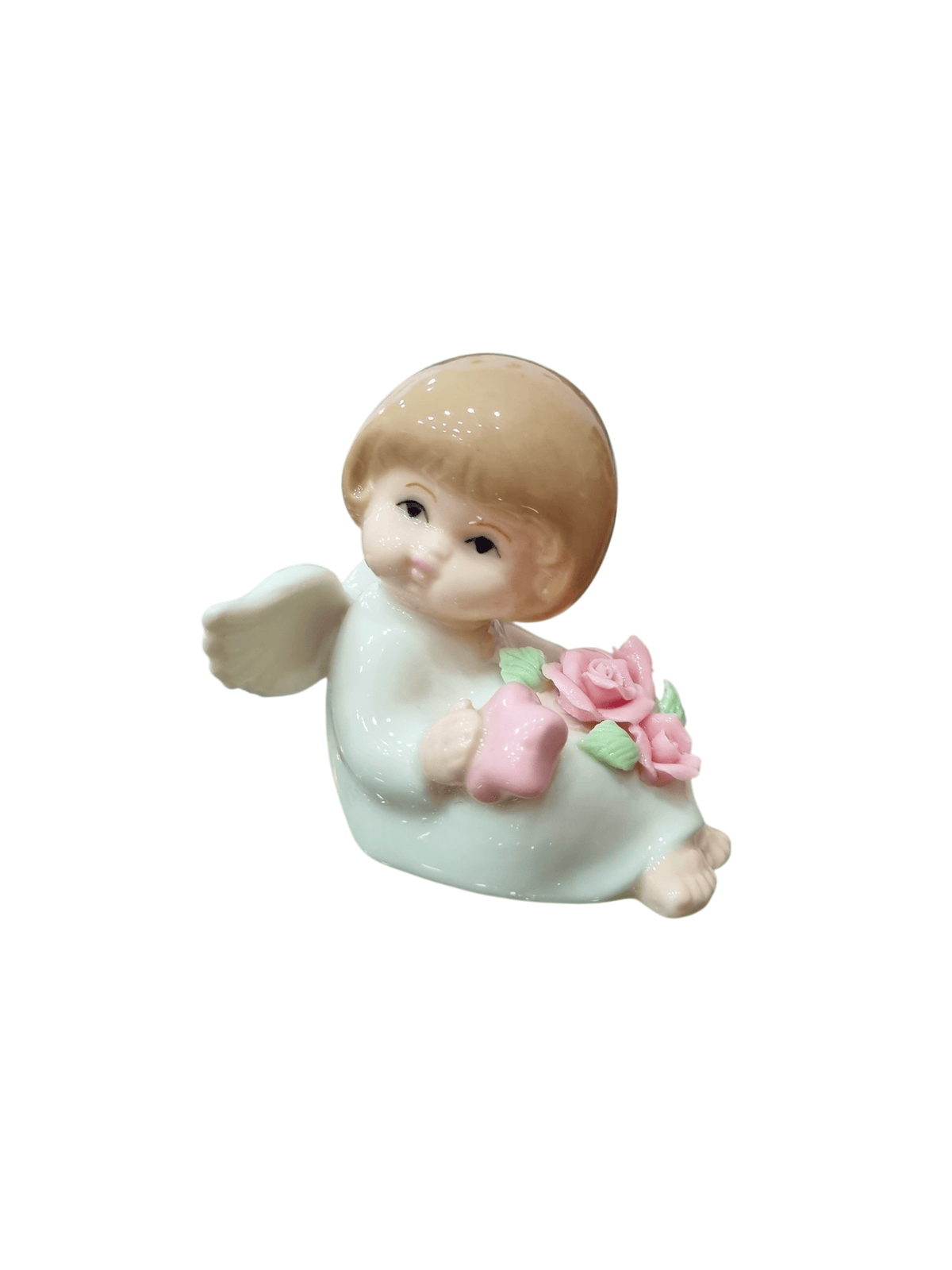 Anjo em Porcelana Sentado com Estrela 6 cm-TerraCotta Arte Sacra