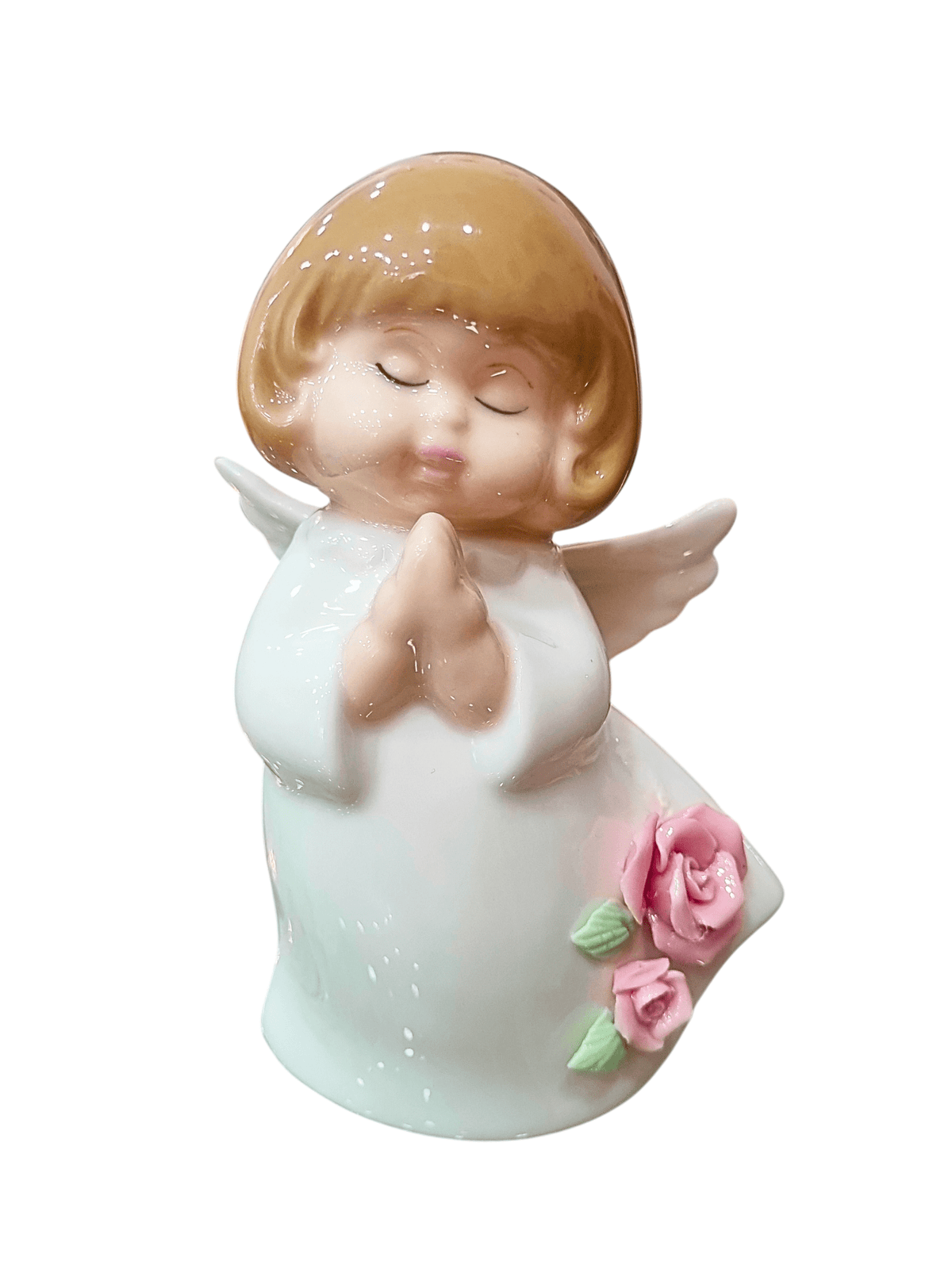 Anjo em Porcelana com Flores 13 cm-TerraCotta Arte Sacra