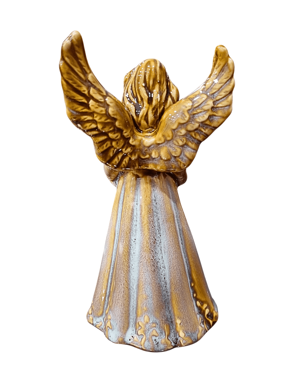 Anjo em Porcelana com Harpa 15 cm-TerraCotta Arte Sacra