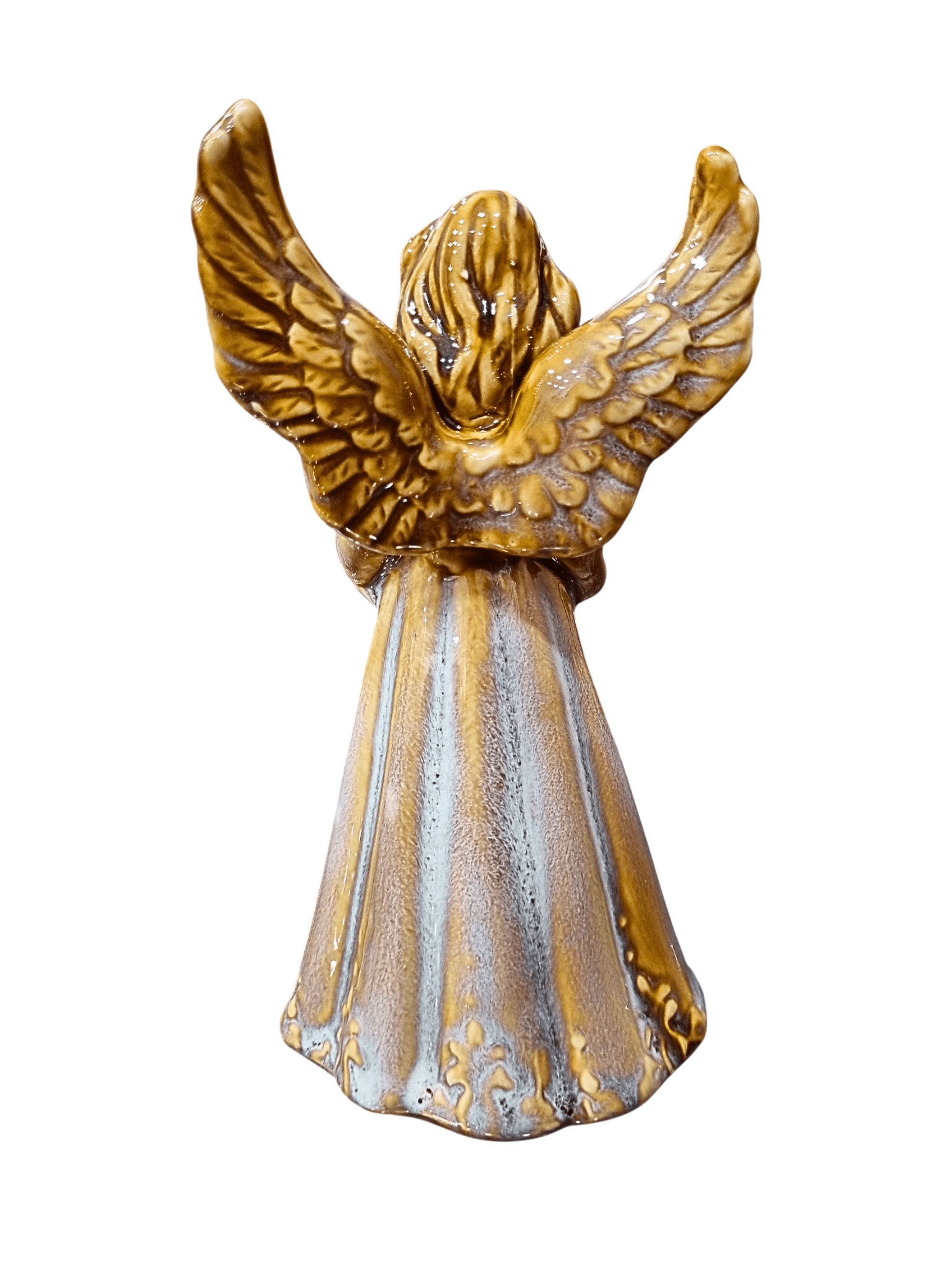 Anjo em Porcelana com Harpa 15 cm-TerraCotta Arte Sacra