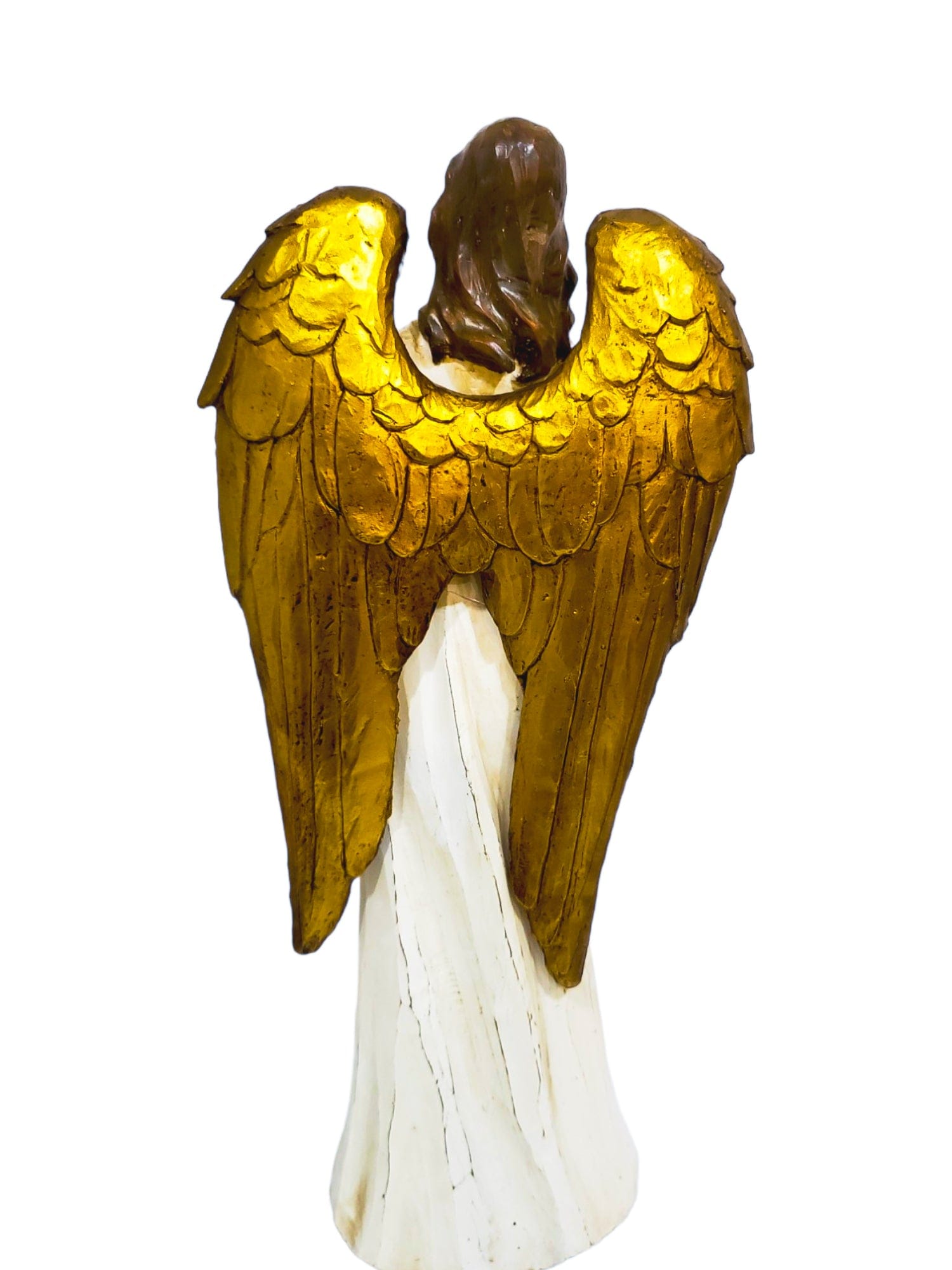Anjo em Resina com Arpa-TerraCotta Arte Sacra