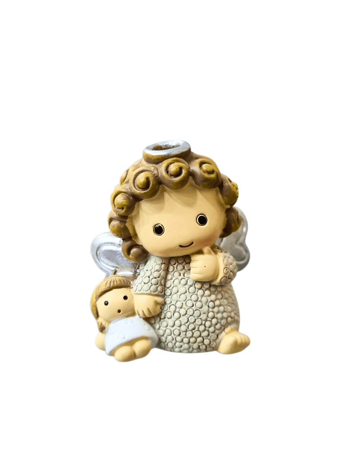 Anjo em Resina com Criança 6 cm x 5 cm-TerraCotta Arte Sacra