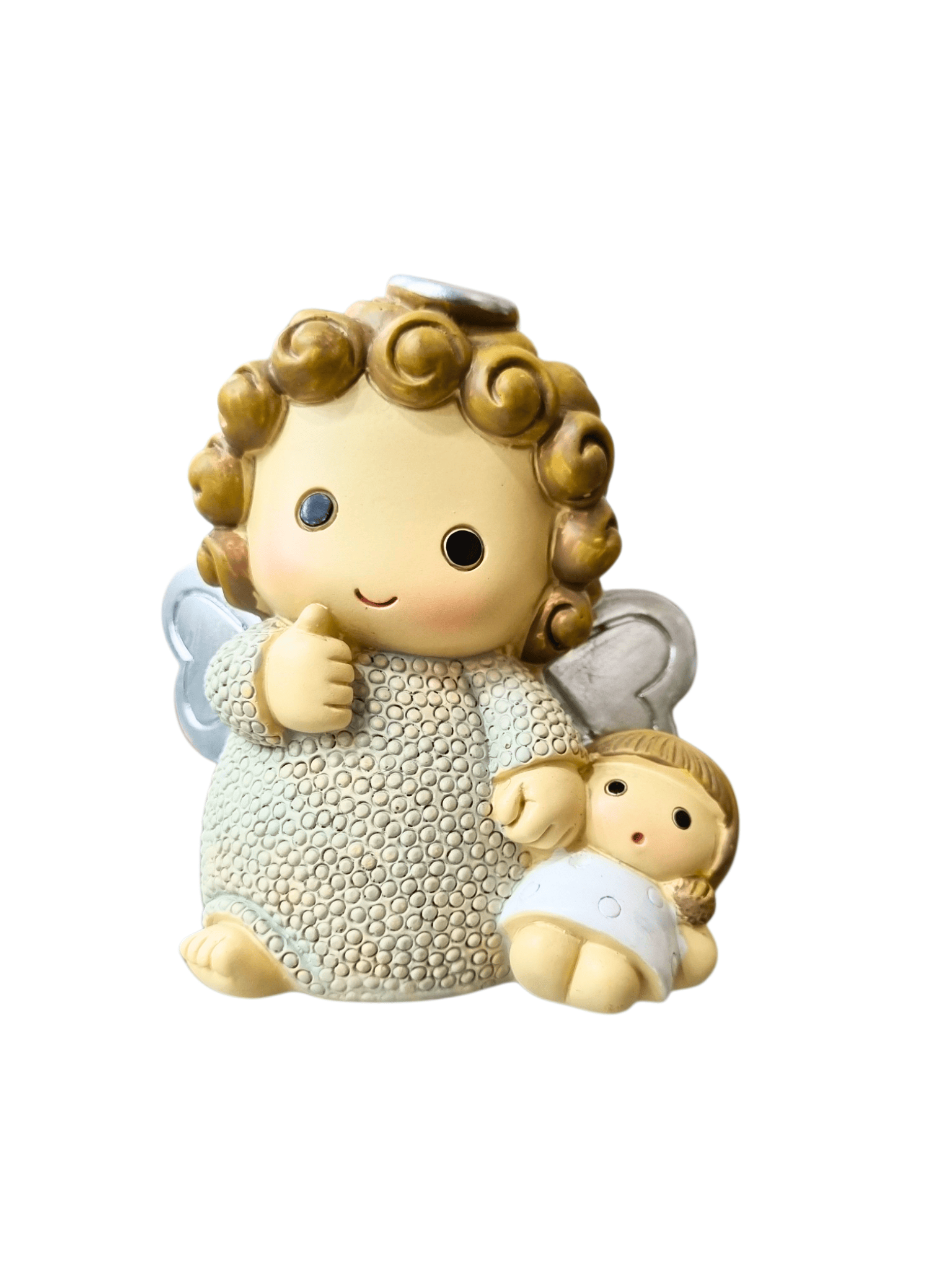 Anjo em Resina com Criança 8 cm-TerraCotta Arte Sacra