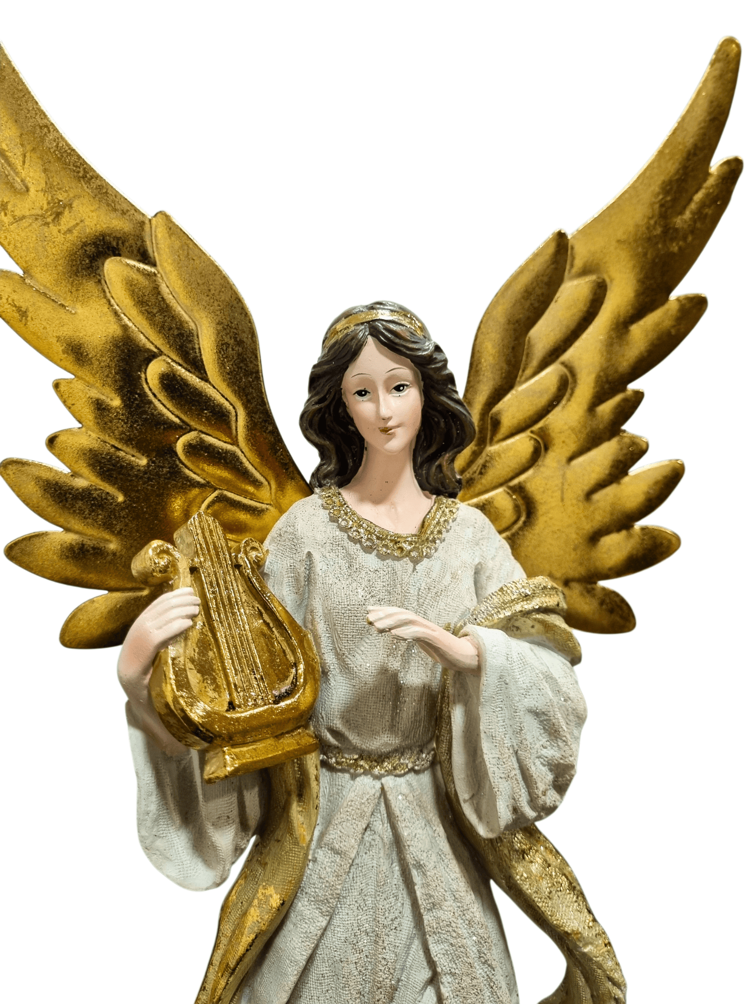 Anjo em Resina com Lira 46 cm-TerraCotta Arte Sacra