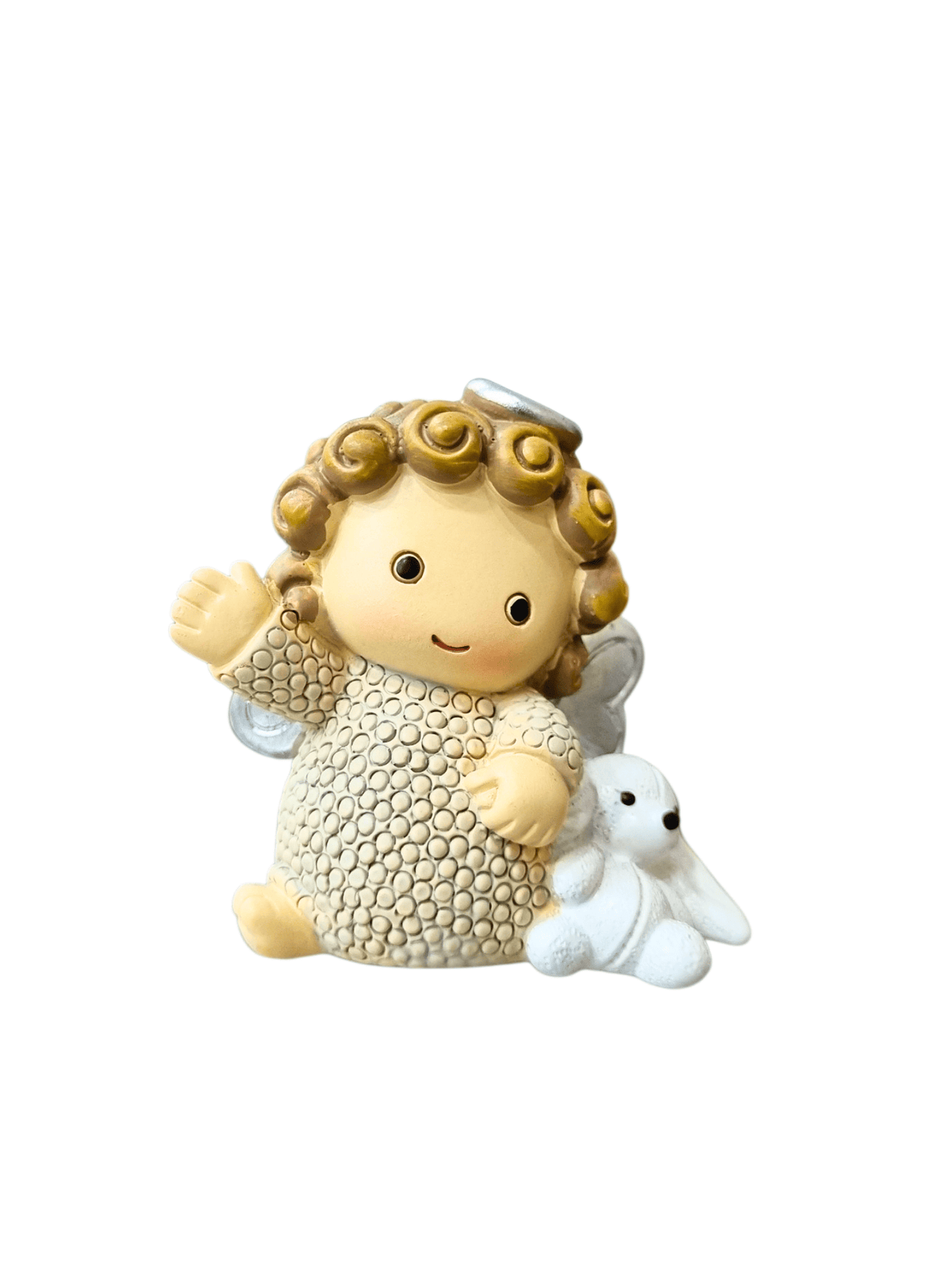Anjo em Resina com Ursinho 6 cm x 5 cm-TerraCotta Arte Sacra