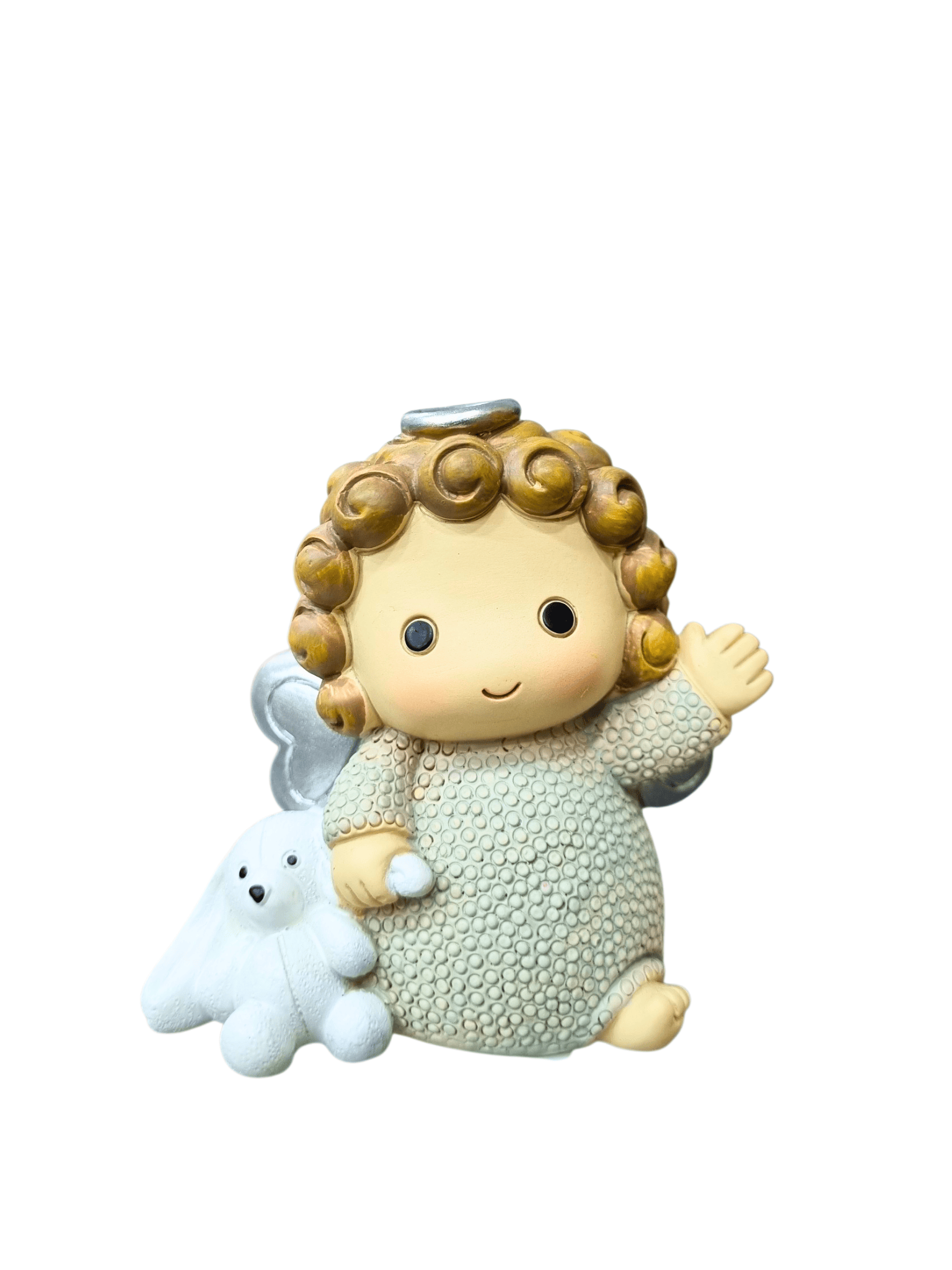 Anjo em Resina com Ursinho 8 cm-TerraCotta Arte Sacra