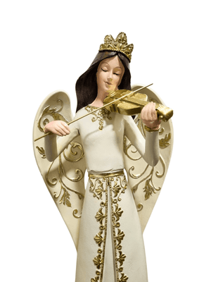 Anjo em Resina com Violino 36 cm-TerraCotta Arte Sacra