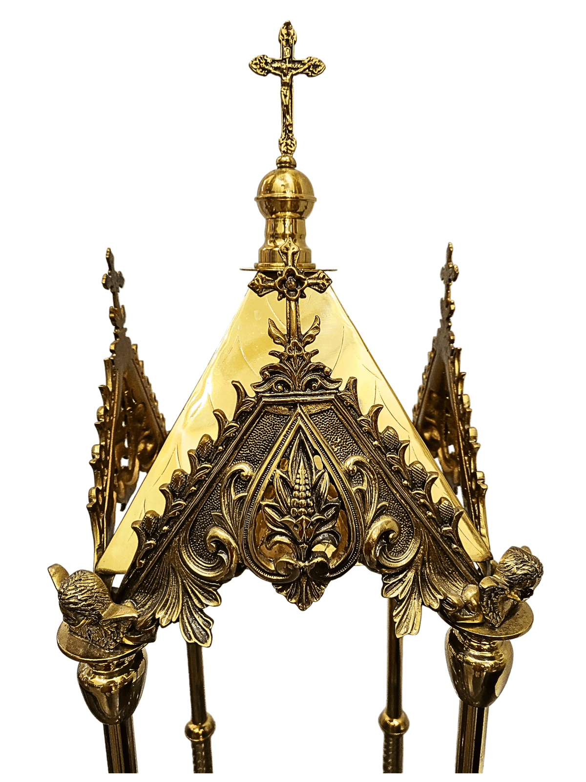 Baldaquino de Bronze Neogótico com Granito Indiano 100cm-TerraCotta Arte Sacra