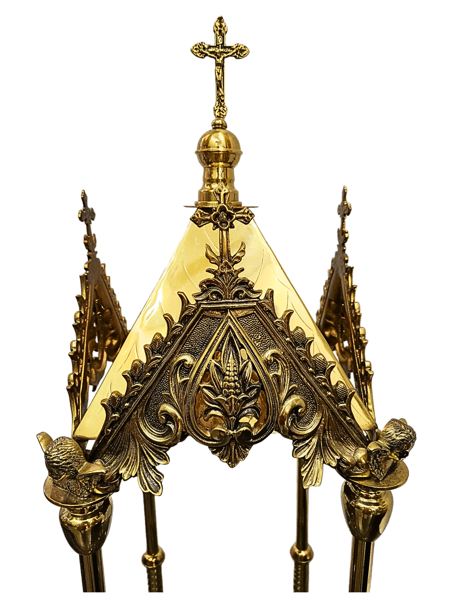 Baldaquino de Bronze Neogótico com Granito Indiano 100cm-TerraCotta Arte Sacra
