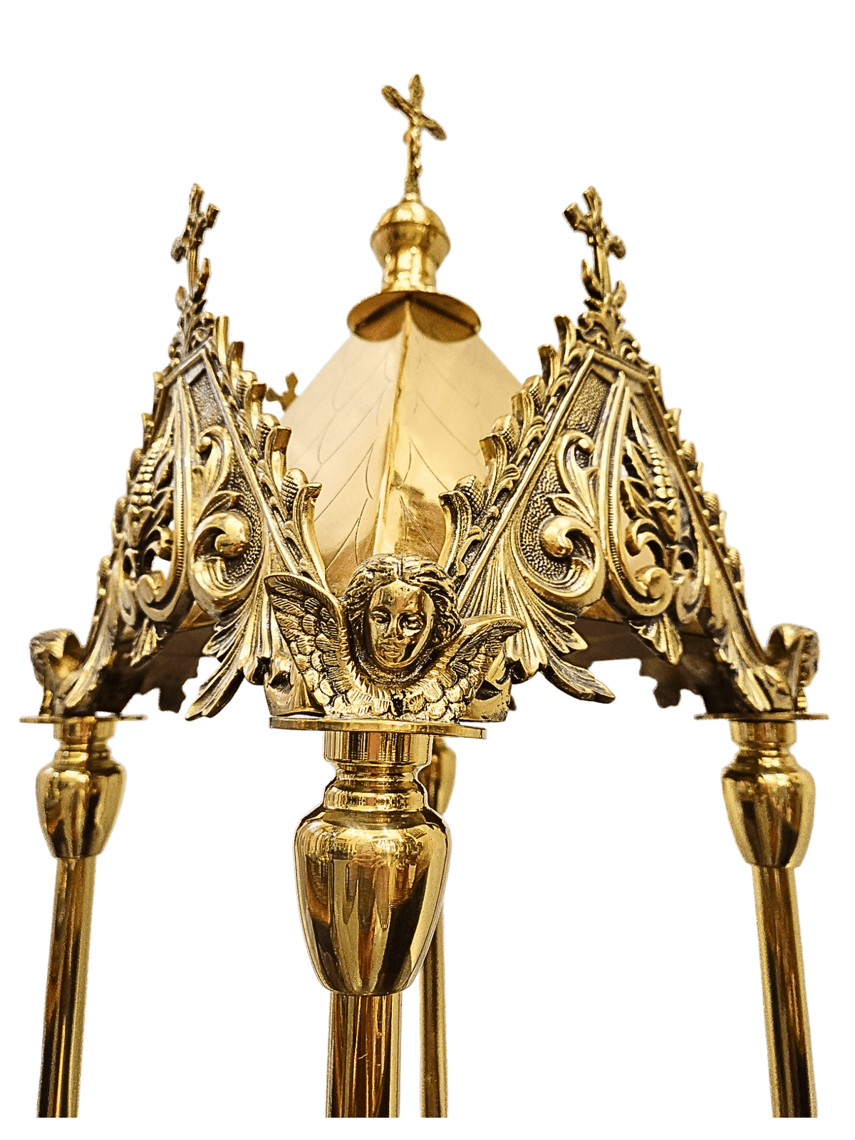 Baldaquino de Bronze Neogótico com Granito Indiano 100cm-TerraCotta Arte Sacra