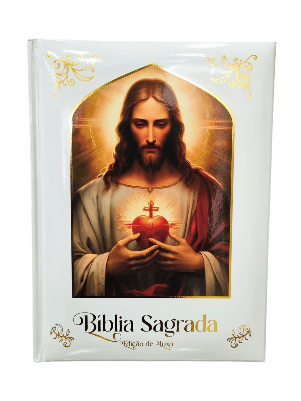 Bíblia Sagrada Ilustrada Edição Premium Sagrado Coração de Jesus-TerraCotta Arte Sacra