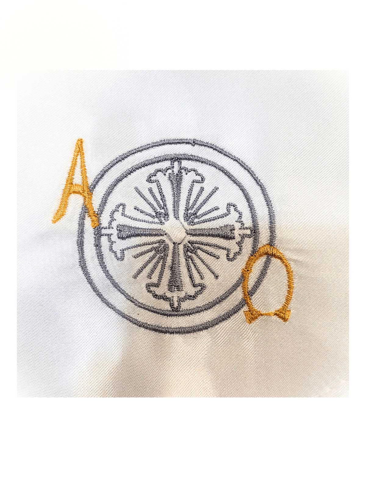 Bolsa Viática para Ministro da Eucaristia Bordado de Cruz Cinza-TerraCotta Arte Sacra