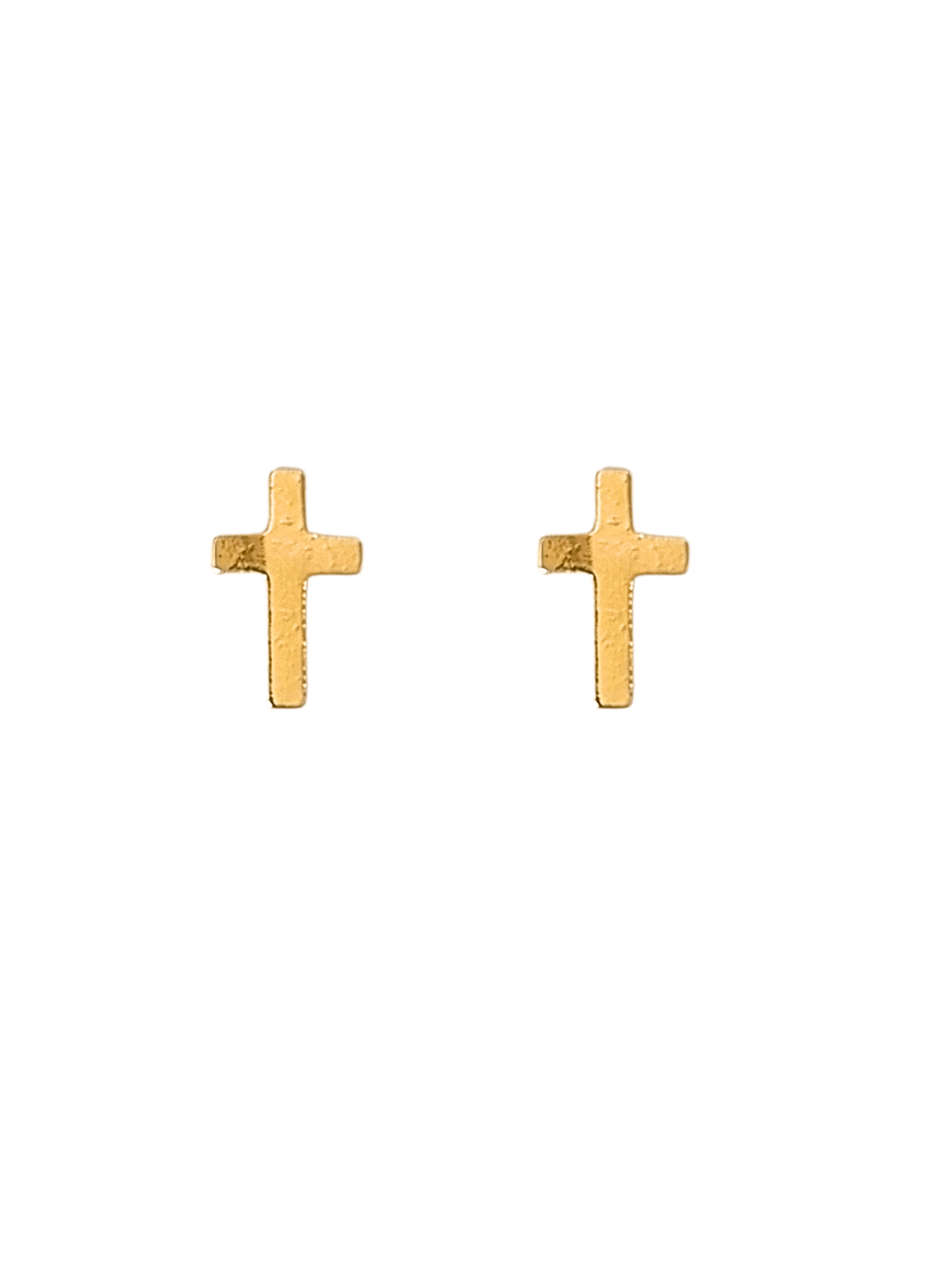 Brinco Cruz em Prata de Lei 925 e Banho de Ouro 18 K-TerraCotta Arte Sacra