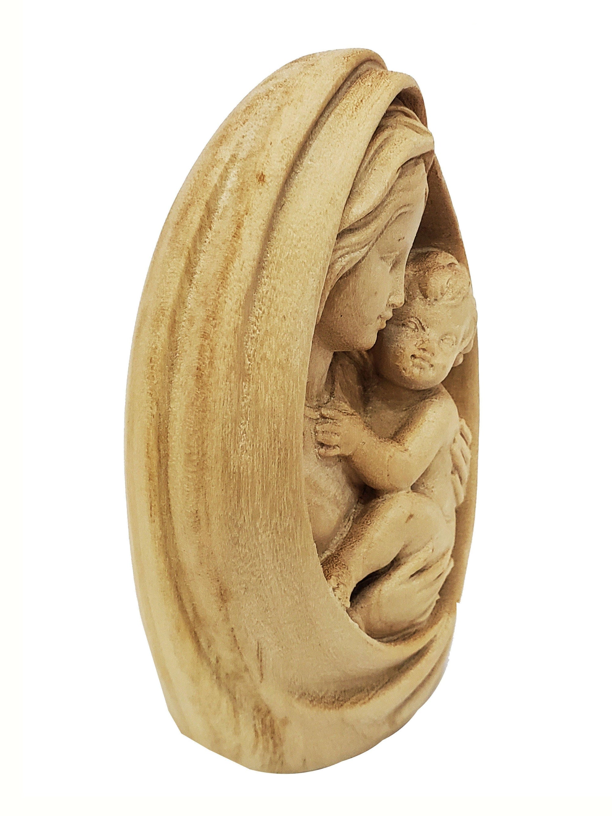 Busto Madona Clássica em Madeira 10 cm-TerraCotta Arte Sacra