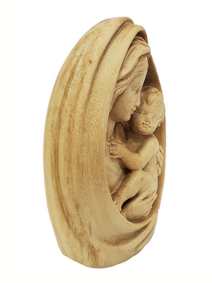 Busto Madona Clássica em Madeira 10 cm-TerraCotta Arte Sacra
