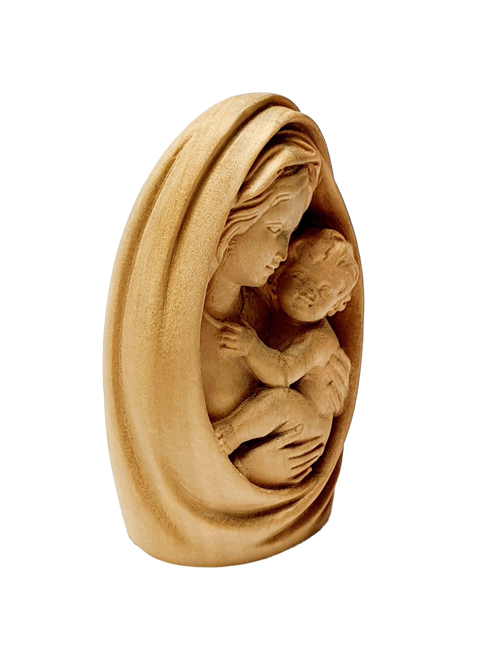 Busto Madona Clássica em Madeira 5,5 cm-TerraCotta Arte Sacra