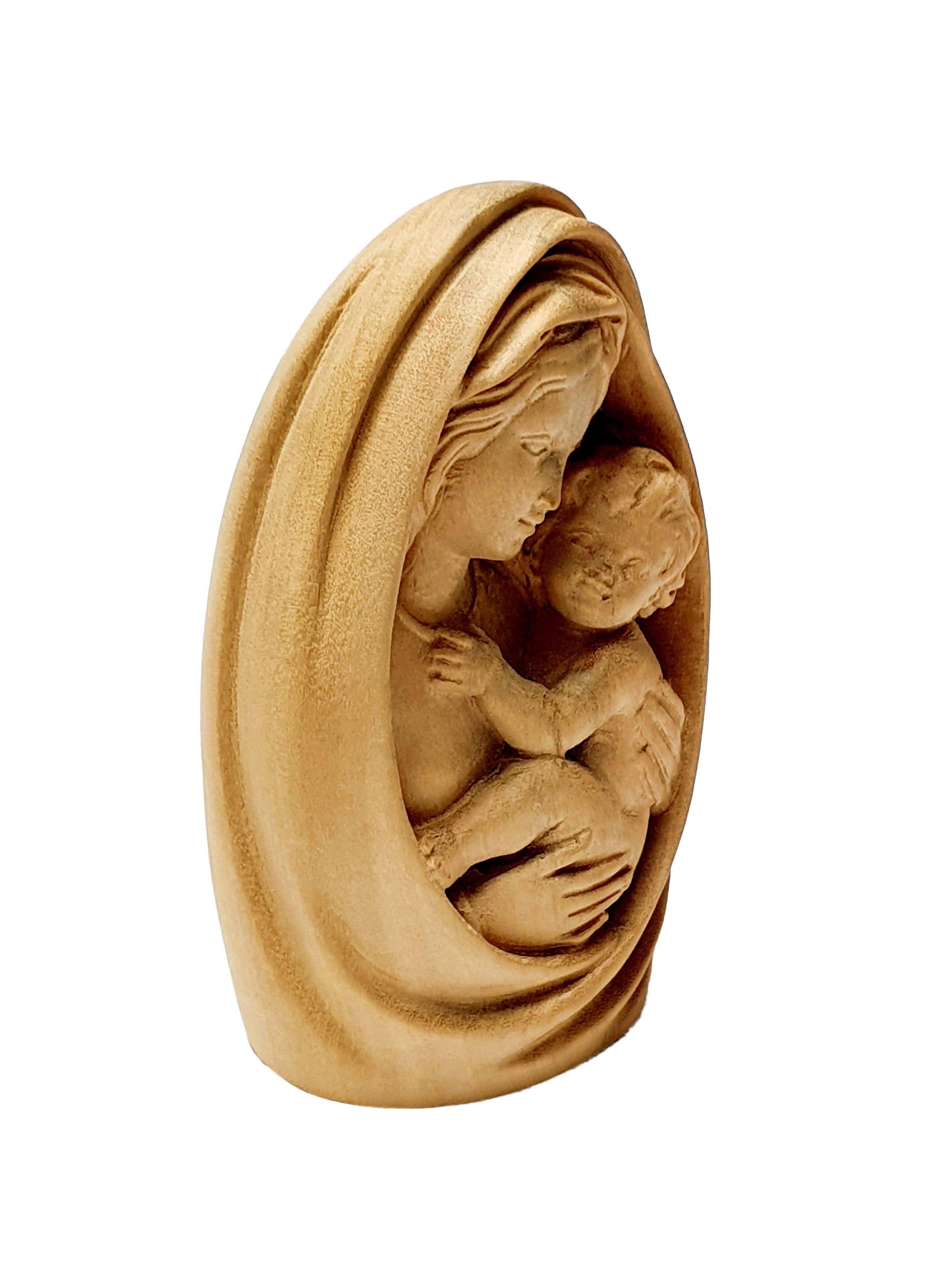 Busto Madona Clássica em Madeira 8 cm-TerraCotta Arte Sacra