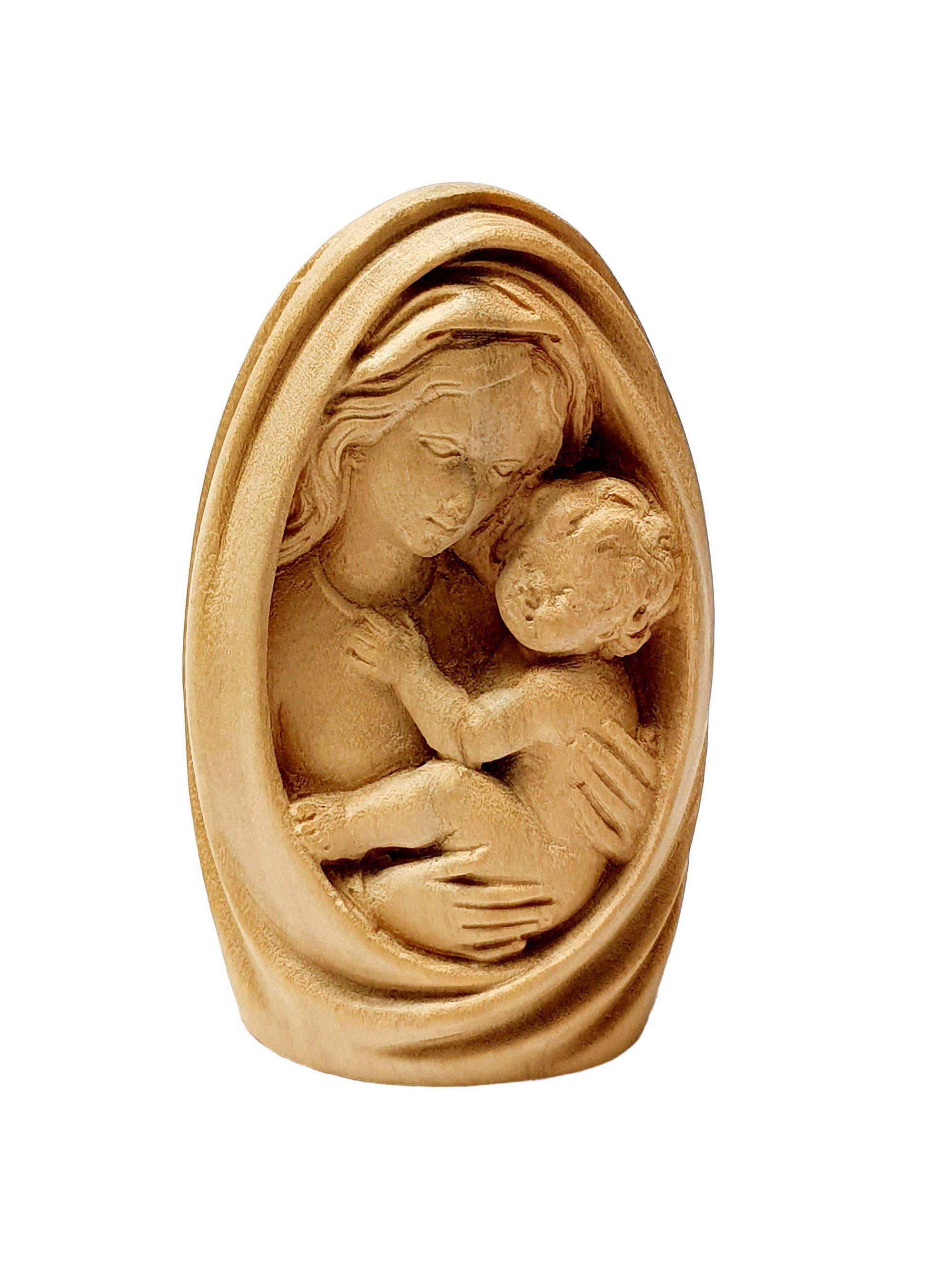 Busto Madona Clássica em Madeira 8 cm-TerraCotta Arte Sacra